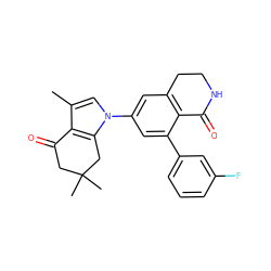 Cc1cn(-c2cc3c(c(-c4cccc(F)c4)c2)C(=O)NCC3)c2c1C(=O)CC(C)(C)C2 ZINC000169308169