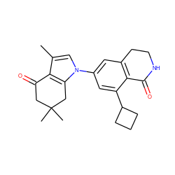 Cc1cn(-c2cc3c(c(C4CCC4)c2)C(=O)NCC3)c2c1C(=O)CC(C)(C)C2 ZINC000169308159