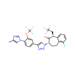 Cc1cn(-c2ccc(-c3cn([C@H]4CCc5c(F)cccc5[C@H](CC(F)(F)F)C4=O)nn3)cc2OC(F)(F)F)cn1 ZINC000473084214