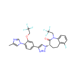 Cc1cn(-c2ccc(-c3cn([C@H]4CCc5c(F)cccc5N(CC(F)(F)F)C4=O)nn3)cc2OCC(F)(F)F)cn1 ZINC000147240170