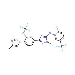 Cc1cn(-c2ccc(-c3nc(Nc4cc(C(F)(F)F)ccc4F)n(C)n3)cc2OC(F)(F)F)cn1 ZINC000141621258