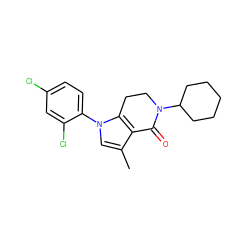 Cc1cn(-c2ccc(Cl)cc2Cl)c2c1C(=O)N(C1CCCCC1)CC2 ZINC000028706535