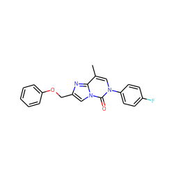 Cc1cn(-c2ccc(F)cc2)c(=O)n2cc(COc3ccccc3)nc12 ZINC000143346975