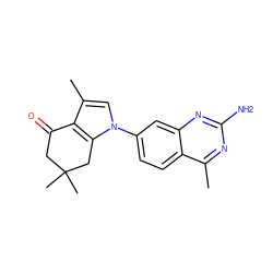 Cc1cn(-c2ccc3c(C)nc(N)nc3c2)c2c1C(=O)CC(C)(C)C2 ZINC000043194624