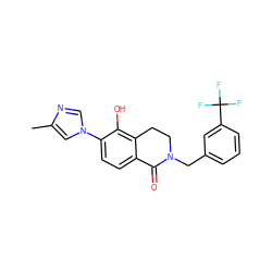 Cc1cn(-c2ccc3c(c2O)CCN(Cc2cccc(C(F)(F)F)c2)C3=O)cn1 ZINC000103247226