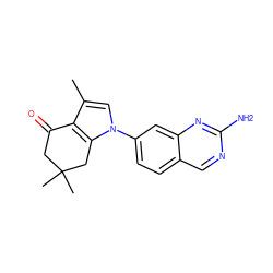 Cc1cn(-c2ccc3cnc(N)nc3c2)c2c1C(=O)CC(C)(C)C2 ZINC000084635667