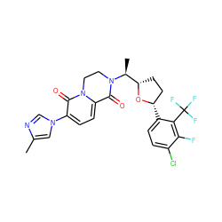 Cc1cn(-c2ccc3n(c2=O)CCN([C@@H](C)[C@@H]2CC[C@H](c4ccc(Cl)c(F)c4C(F)(F)F)O2)C3=O)cn1 ZINC000205745117