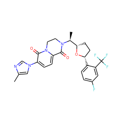 Cc1cn(-c2ccc3n(c2=O)CCN([C@@H](C)[C@@H]2CC[C@H](c4ccc(F)cc4C(F)(F)F)O2)C3=O)cn1 ZINC000205746610