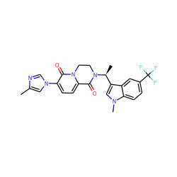 Cc1cn(-c2ccc3n(c2=O)CCN([C@@H](C)c2cn(C)c4ccc(C(F)(F)F)cc24)C3=O)cn1 ZINC000224379206