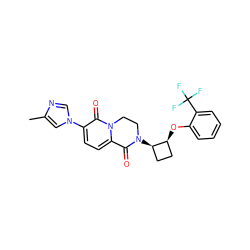 Cc1cn(-c2ccc3n(c2=O)CCN([C@@H]2CC[C@@H]2Oc2ccccc2C(F)(F)F)C3=O)cn1 ZINC000221516734