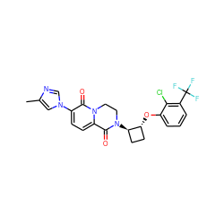 Cc1cn(-c2ccc3n(c2=O)CCN([C@@H]2CC[C@H]2Oc2cccc(C(F)(F)F)c2Cl)C3=O)cn1 ZINC000221562011