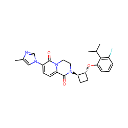 Cc1cn(-c2ccc3n(c2=O)CCN([C@@H]2CC[C@H]2Oc2cccc(F)c2C(C)C)C3=O)cn1 ZINC000221563282