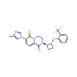 Cc1cn(-c2ccc3n(c2=O)CCN([C@@H]2CC[C@H]2Oc2ccccc2C(F)(F)F)C3=O)cn1 ZINC000221516845