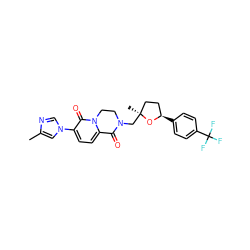 Cc1cn(-c2ccc3n(c2=O)CCN(C[C@@]2(C)CC[C@@H](c4ccc(C(F)(F)F)cc4)O2)C3=O)cn1 ZINC000221517856