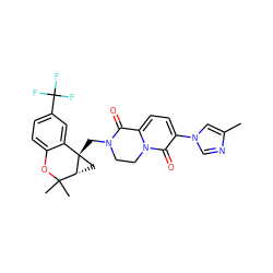 Cc1cn(-c2ccc3n(c2=O)CCN(C[C@@]24C[C@@H]2C(C)(C)Oc2ccc(C(F)(F)F)cc24)C3=O)cn1 ZINC001501054796