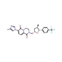 Cc1cn(-c2ccc3n(c2=O)CCN(C[C@@H]2C[C@@H](C)[C@H](c4ccc(C(F)(F)F)cc4)O2)C3=O)cn1 ZINC001772608669