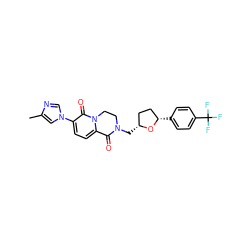 Cc1cn(-c2ccc3n(c2=O)CCN(C[C@@H]2CC[C@H](c4ccc(C(F)(F)F)cc4)O2)C3=O)cn1 ZINC000221513627