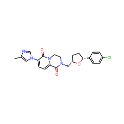 Cc1cn(-c2ccc3n(c2=O)CCN(C[C@@H]2CC[C@H](c4ccc(Cl)cc4)O2)C3=O)cn1 ZINC000221541338