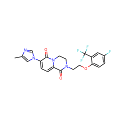 Cc1cn(-c2ccc3n(c2=O)CCN(CCOc2ccc(F)cc2C(F)(F)F)C3=O)cn1 ZINC000103247247