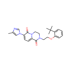 Cc1cn(-c2ccc3n(c2=O)CCN(CCOc2ccccc2C(C)(C)C)C3=O)cn1 ZINC000144601002