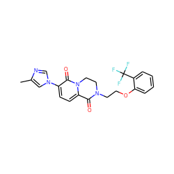 Cc1cn(-c2ccc3n(c2=O)CCN(CCOc2ccccc2C(F)(F)F)C3=O)cn1 ZINC000103247233