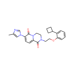 Cc1cn(-c2ccc3n(c2=O)CCN(CCOc2ccccc2C2CCC2)C3=O)cn1 ZINC000144523832