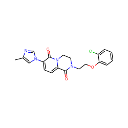 Cc1cn(-c2ccc3n(c2=O)CCN(CCOc2ccccc2Cl)C3=O)cn1 ZINC000103247236