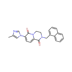 Cc1cn(-c2ccc3n(c2=O)CCN(Cc2cccc4ccccc24)C3=O)cn1 ZINC000299870020