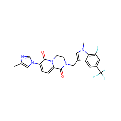 Cc1cn(-c2ccc3n(c2=O)CCN(Cc2cn(C)c4c(F)cc(C(F)(F)F)cc24)C3=O)cn1 ZINC000299868502