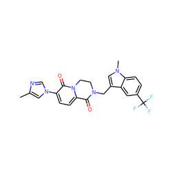 Cc1cn(-c2ccc3n(c2=O)CCN(Cc2cn(C)c4ccc(C(F)(F)F)cc24)C3=O)cn1 ZINC000299860828