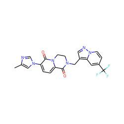 Cc1cn(-c2ccc3n(c2=O)CCN(Cc2cnn4ccc(C(F)(F)F)cc24)C3=O)cn1 ZINC000299869859