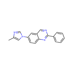 Cc1cn(-c2ccc3nc(-c4ccccc4)ncc3c2)cn1 ZINC000114470129