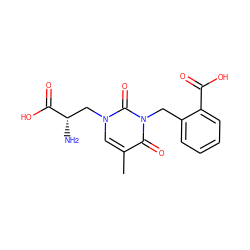 Cc1cn(C[C@H](N)C(=O)O)c(=O)n(Cc2ccccc2C(=O)O)c1=O ZINC000035323581