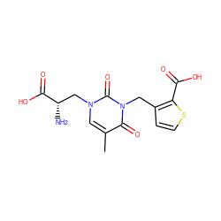 Cc1cn(C[C@H](N)C(=O)O)c(=O)n(Cc2ccsc2C(=O)O)c1=O ZINC000016052001