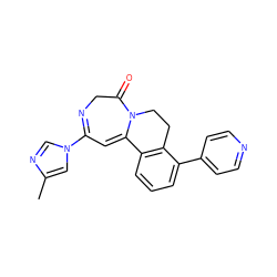 Cc1cn(C2=NCC(=O)N3CCc4c(cccc4-c4ccncc4)C3=C2)cn1 ZINC000149136348