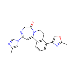 Cc1cn(C2=NCC(=O)N3CCc4c(cccc4-c4coc(C)n4)C3=C2)cn1 ZINC000149174751