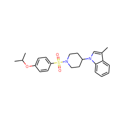 Cc1cn(C2CCN(S(=O)(=O)c3ccc(OC(C)C)cc3)CC2)c2ccccc12 ZINC000169699800