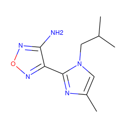 Cc1cn(CC(C)C)c(-c2nonc2N)n1 ZINC000035940270