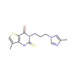 Cc1cn(CCCn2c(=S)[nH]c3c(C)csc3c2=O)cn1 ZINC000138341925