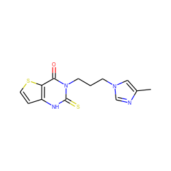 Cc1cn(CCCn2c(=S)[nH]c3ccsc3c2=O)cn1 ZINC000138385390