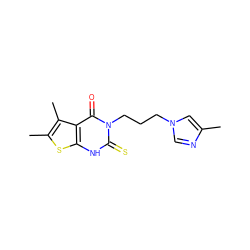 Cc1cn(CCCn2c(=S)[nH]c3sc(C)c(C)c3c2=O)cn1 ZINC000138361959