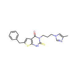 Cc1cn(CCCn2c(=S)[nH]c3sc(Cc4ccccc4)cc3c2=O)cn1 ZINC000138385280