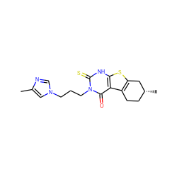 Cc1cn(CCCn2c(=S)[nH]c3sc4c(c3c2=O)CC[C@@H](C)C4)cn1 ZINC000138362483