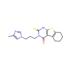 Cc1cn(CCCn2c(=S)[nH]c3sc4c(c3c2=O)CCCC4)cn1 ZINC000138342042