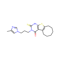 Cc1cn(CCCn2c(=S)[nH]c3sc4c(c3c2=O)CCCCCC4)cn1 ZINC000138362871