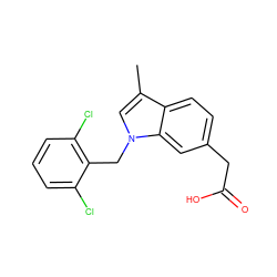 Cc1cn(Cc2c(Cl)cccc2Cl)c2cc(CC(=O)O)ccc12 ZINC000203423989