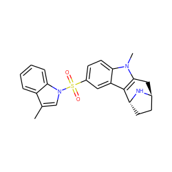 Cc1cn(S(=O)(=O)c2ccc3c(c2)c2c(n3C)C[C@H]3CC[C@H]2N3)c2ccccc12 ZINC000100632641