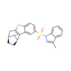 Cc1cn(S(=O)(=O)c2ccc3oc4c(c3c2)[C@H]2CC[C@@H](C4)N2)c2ccccc12 ZINC000143421872