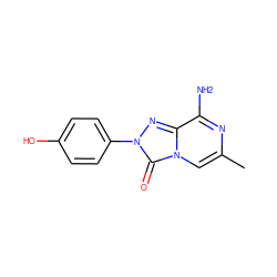 Cc1cn2c(=O)n(-c3ccc(O)cc3)nc2c(N)n1 ZINC001772640801