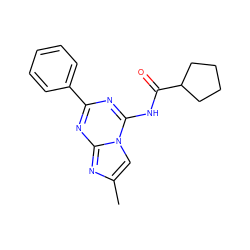 Cc1cn2c(NC(=O)C3CCCC3)nc(-c3ccccc3)nc2n1 ZINC000013491999